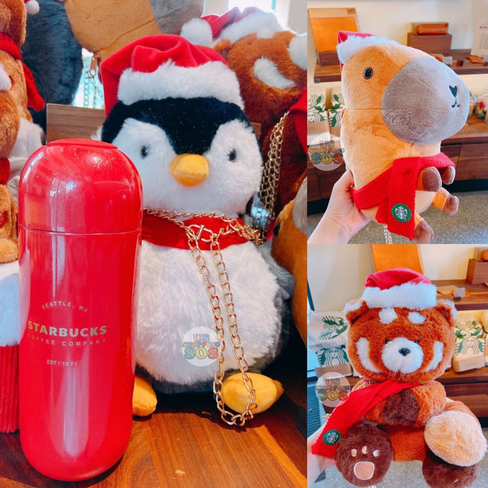Starbucks China - Christmas Time 2020 (Store 1st Series) - Animal Plush Bag & Capsule-Shape Stainless Steel Bottle 360ml