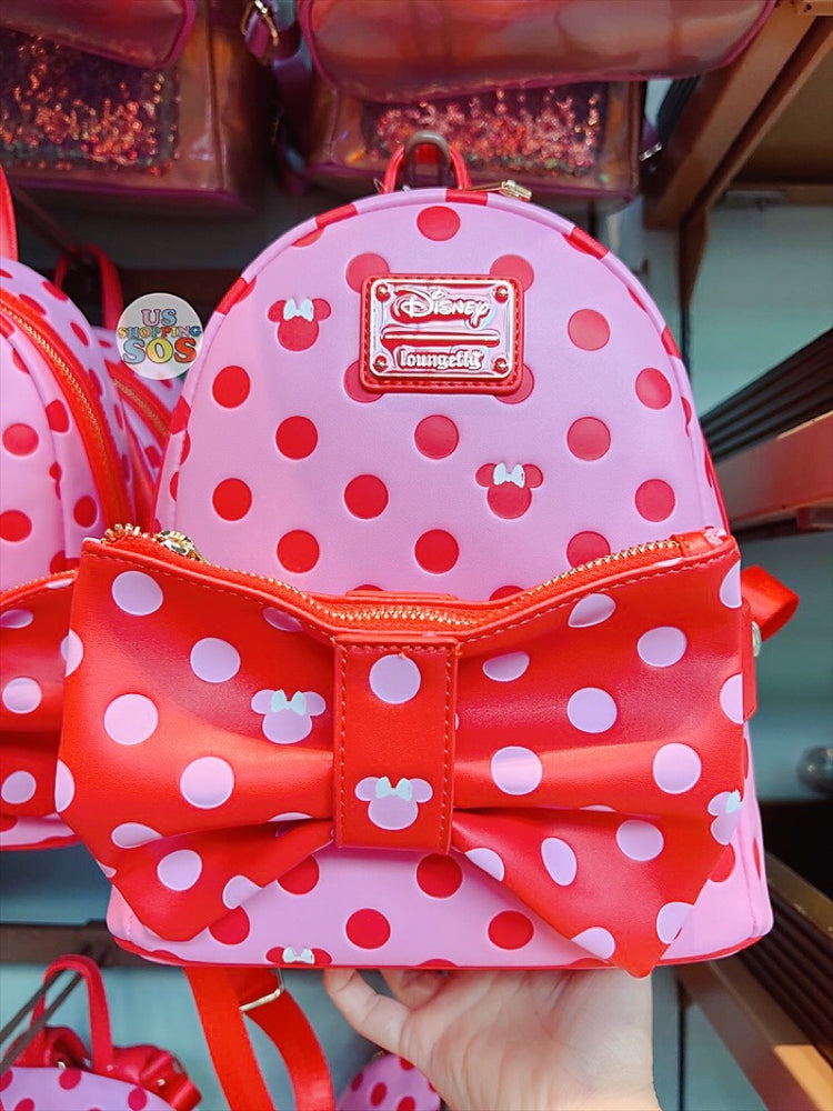 HKDL - Minnie Mouse Pink Bow Loungefly Backpack