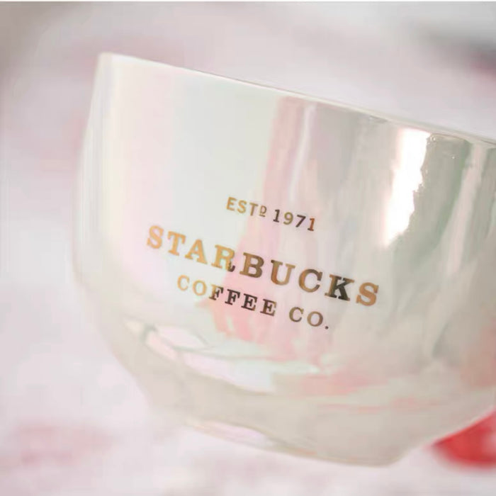 Starbucks China - Christmas 2022 - 7. Iridescent Mug with Red Snowflake Saucer 355ml