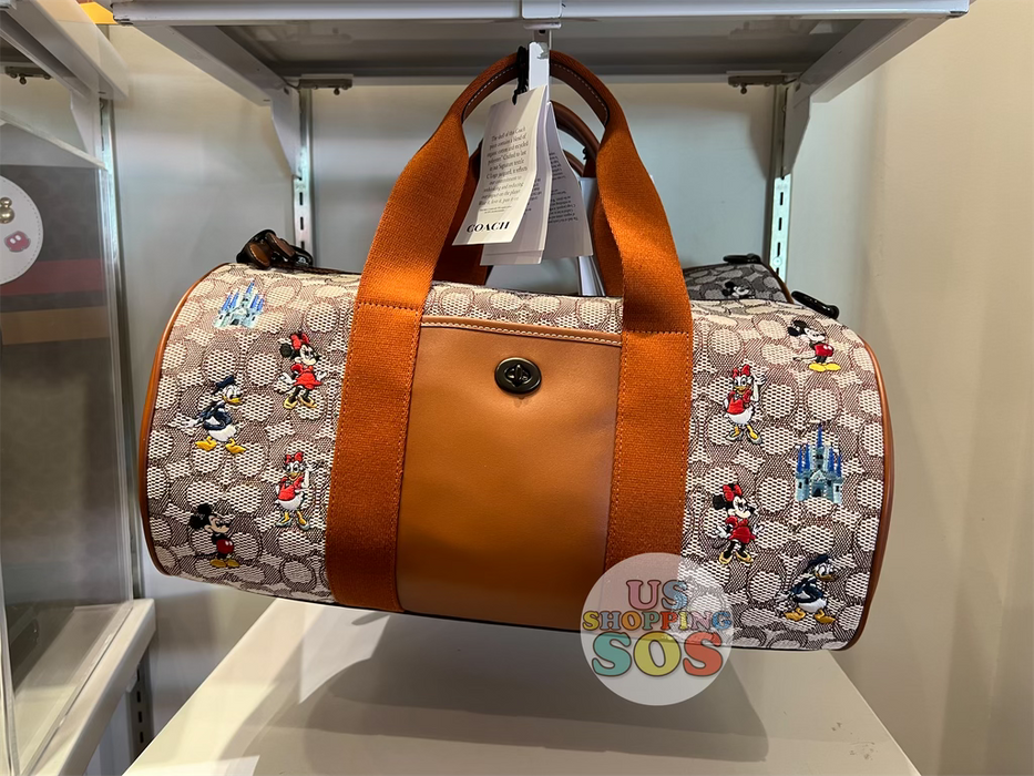 WDW Coach Disney Parks Mickey Friends Signature Jacquard Duffle Ba USShoppingSOS