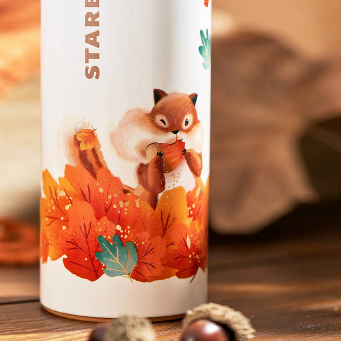 Starbucks China - Autumn Forest 2022 - 4. Chipmunk Stainless Steel Water Bottle 355ml