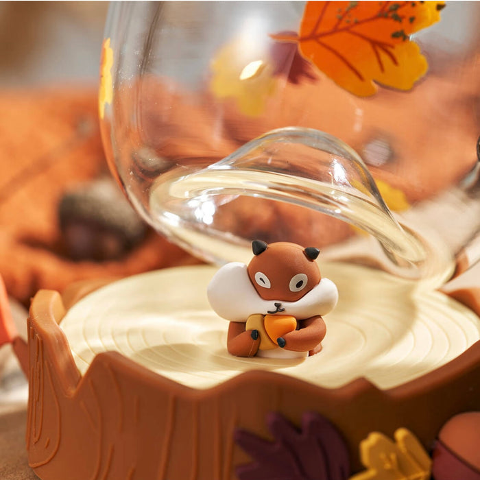 Starbucks China - Autumn Forest 2022 - 3. Chipmunk Coaster + Falling Leaves Glass Cup 480ml