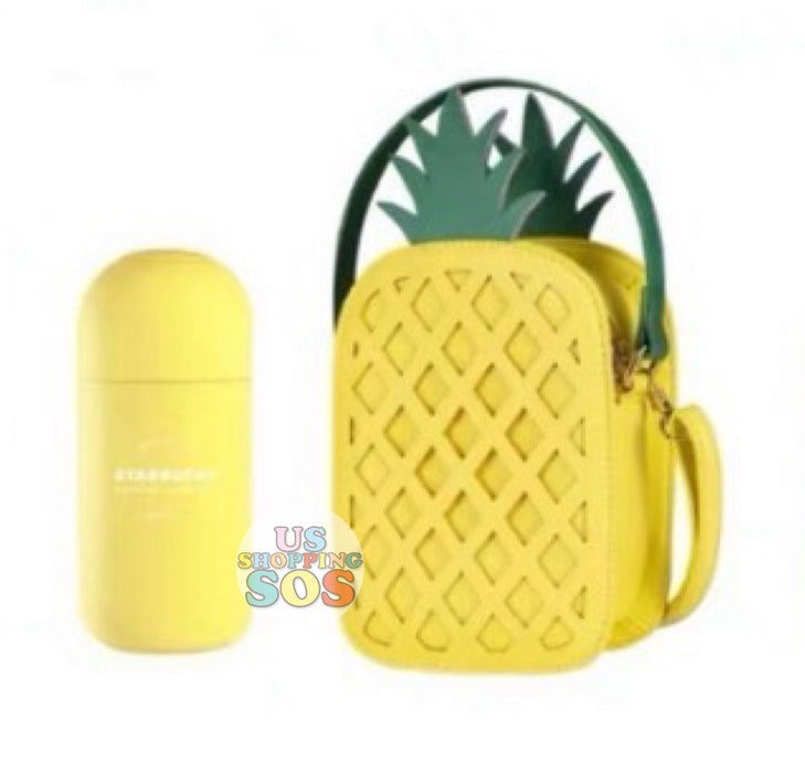 Starbucks China - Fruity Amazon - 8. Pineapple Crossbody Bag + Yellow Capsule-Shape Stainless Steel Bottle 200ml (Preorder)