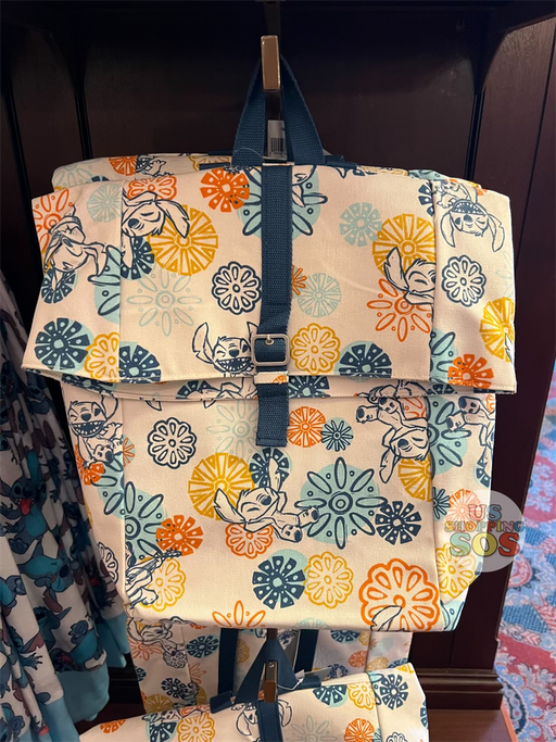 DLR/WDW - Stitch Play the Day Away - All-Over-Print Floral & Stitch Backpack