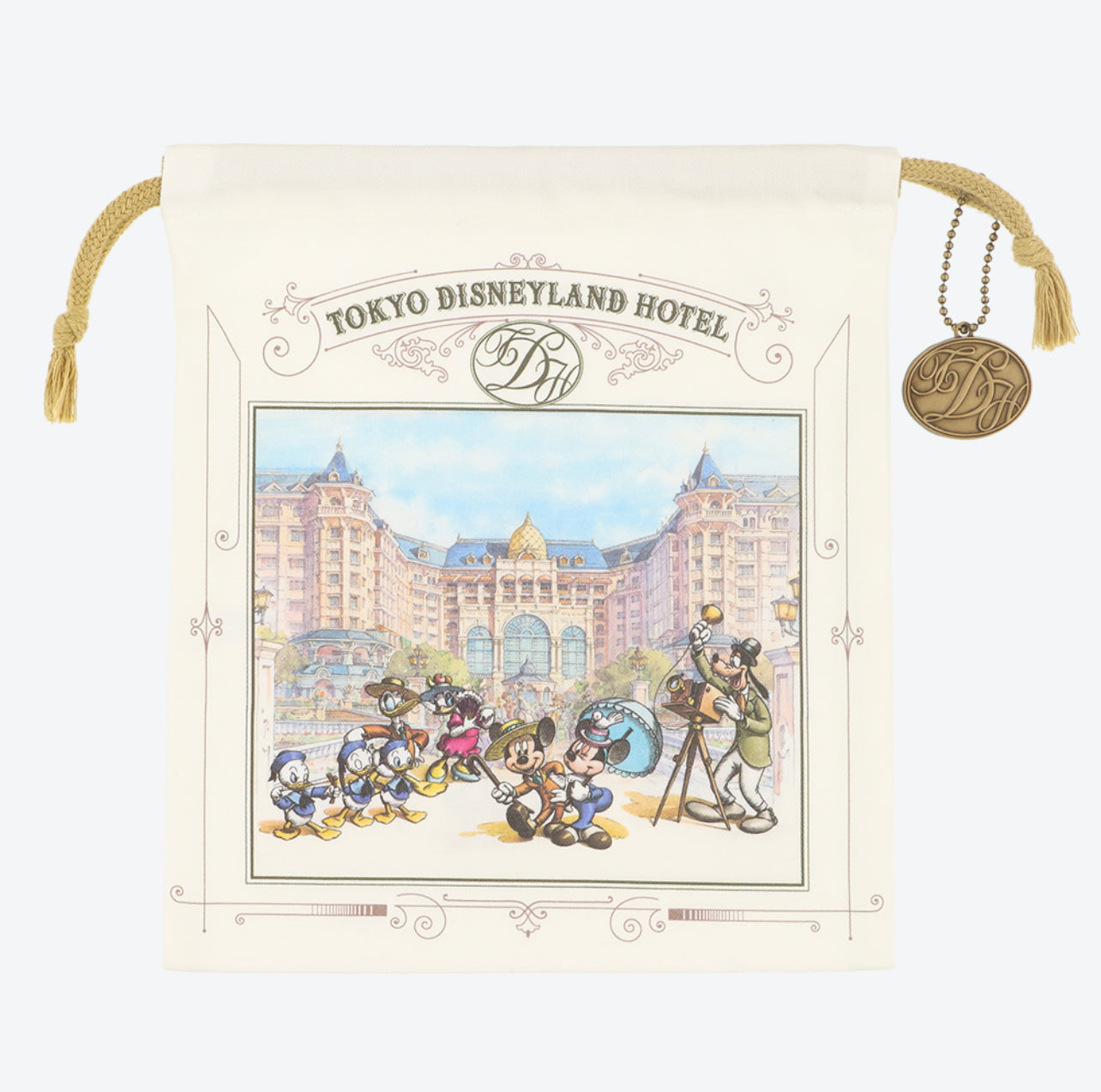 TDR - Disneyland Hotel Disney Mercantile x Mickey & Friends Drawstring Bag (Pre Order, Release Date: Apr 28)