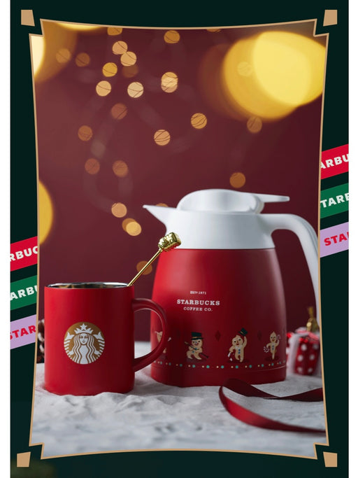 Starbucks China - Christmas 2021 - 44. Thermos Gingerbread Man Stainless Steel Kettle & Mug Set