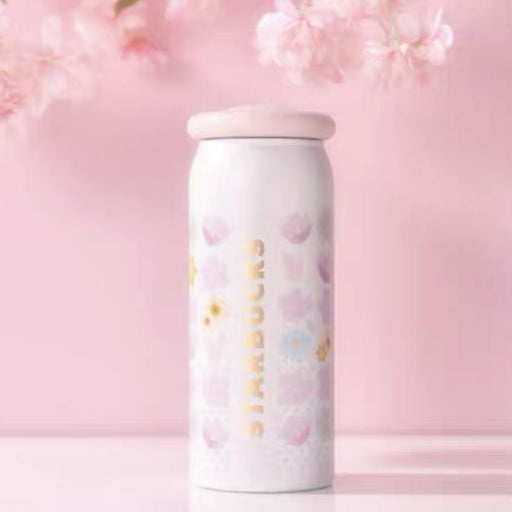 Starbucks China - Sakura 2021 - Cherry Blossom All Over Stainless Steel Water Bottle 380ml