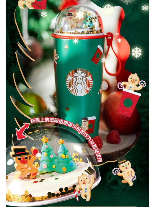 Starbucks China - Christmas 2022 - 5. Penguin Gingerbread Mug with  Christmas Tree Stir 473ml