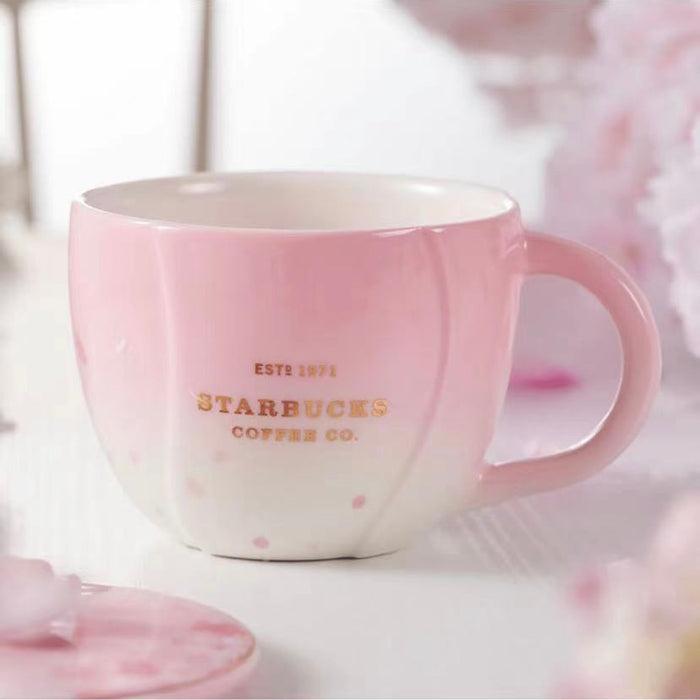 Starbucks China - Cherry Blossom 2022 - 32. Sakura Breeze Ceramic Tea Cup with Lid 380ml