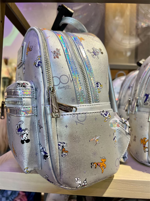 DLR - 100 Years of Wonder - Loungefly Disney100 Silver All-Over-Print Backpack