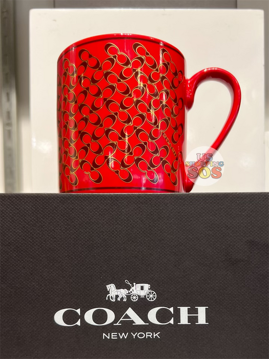 DLR/WDW - Coach Disney Parks Mickey Signature Red Ceramic Mug
