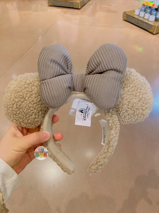 SHDL - Fluffy Minnie Mouse Ear Headband (Teddy Bear Brown Color Bow)