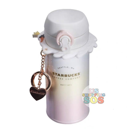 Starbucks China - Valentine 2020 - Love & Peace Thermos Ombré Vacuum Bottle with Heart Charm (350ml)