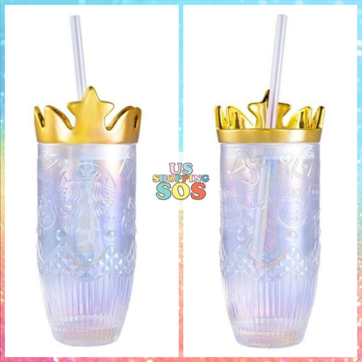 Starbucks China - Valentine’s Day 2021 - Gold Crown Iridescent Glass Cold Cup 430ml