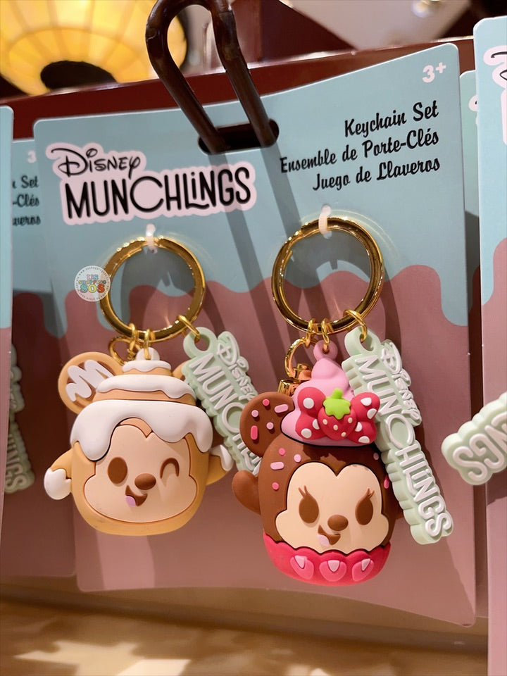 HKDL - Mickey & Minnie Mouse ‘Munchlings’ Keychains Set