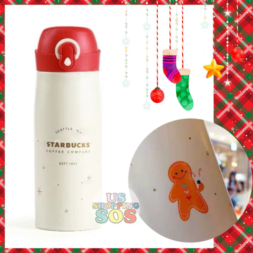 Starbucks China - Christmas Time 2020 (Store 1st Series) - Thermos Gingerbread Stainless Steel Bottle 400ml