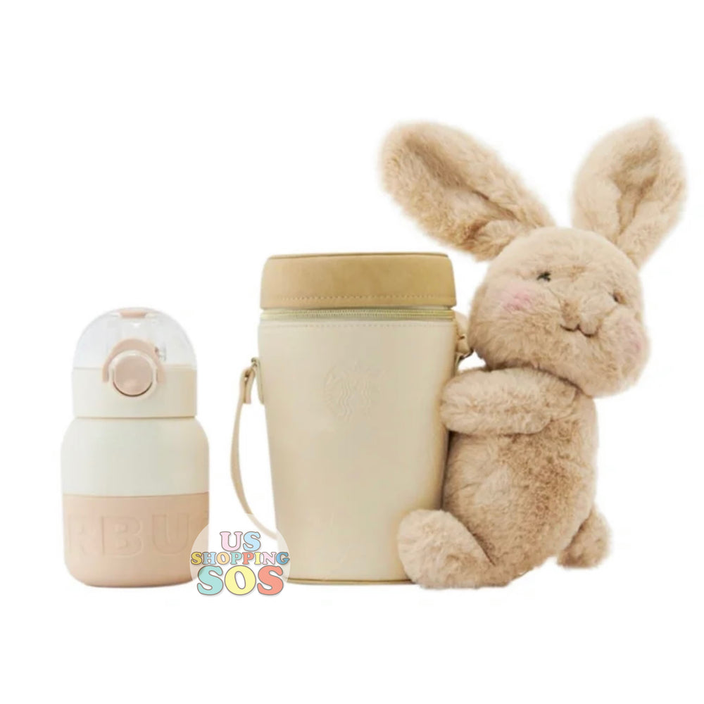 Starbucks China - Autumn Forest - 16. Fluffy Bunny Cup Holder + Stainless Steel Sipper 375ml