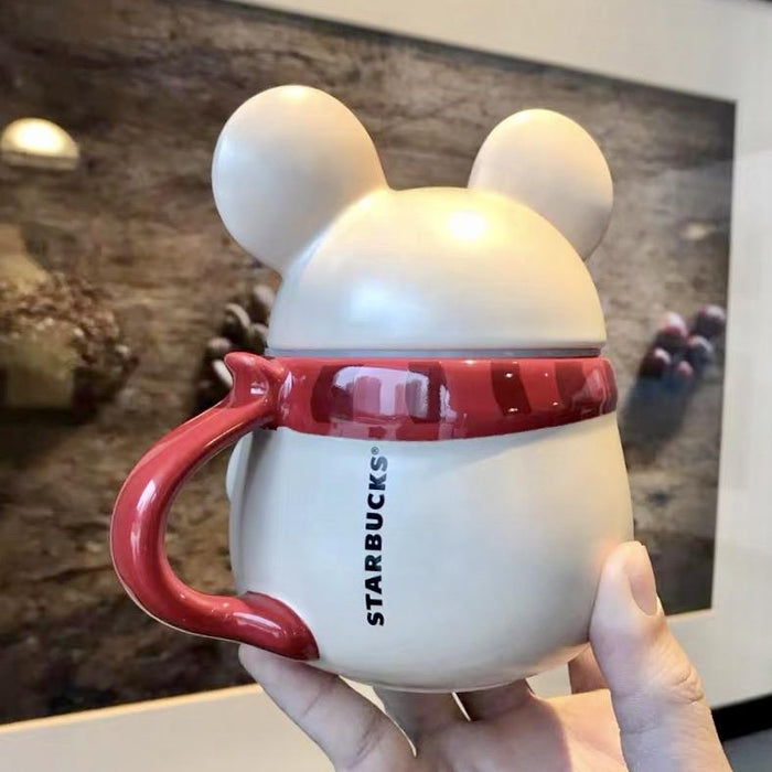 Starbucks China - New Year 2020 Classic Red - 10oz Coffee Mouse with Scarf Mug with Lid