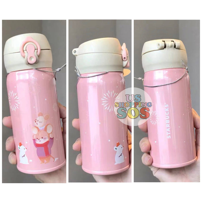 Starbucks China - New Year 2020 Mouse Vacation - 350ml Thermos Happy Family Stainless Steel Bottle
