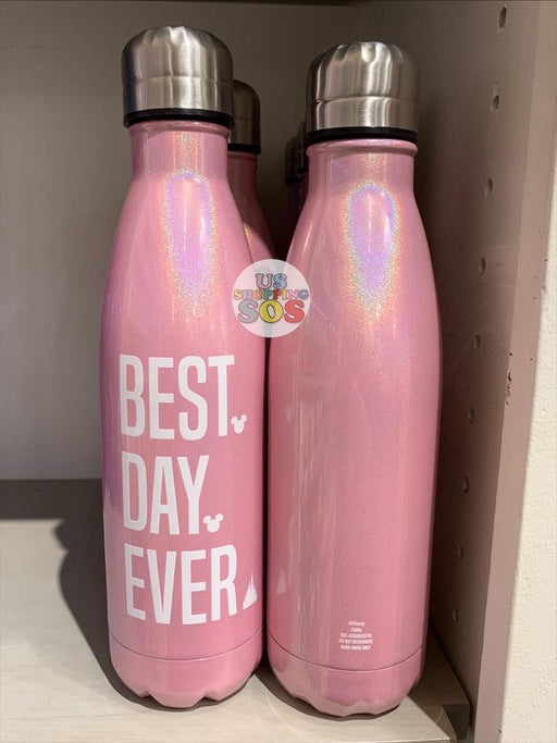 DLR - Stainless Water Bottle - Iridescent Pink “Best Day Ever”