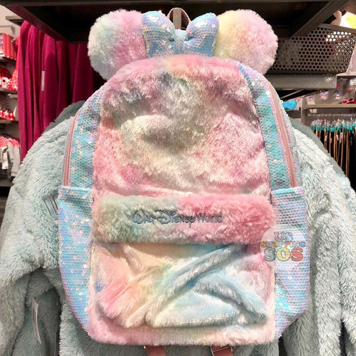 WDW - Minnie "Walt Disney World" Cotton Candy Sequin Fluffy Backpack