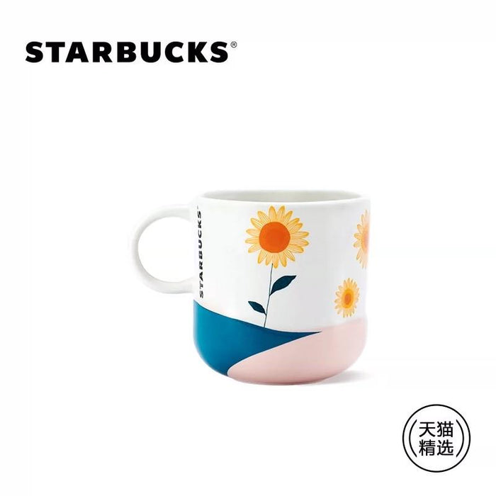 Starbucks China - Happy Hedgehog - 5. Hedgehog Sunflower Ceramic Mug 355ml