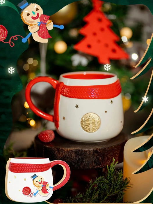 Starbucks China - Christmas 2021 - 35. Gingerbread Man Knitting Scarf Mug 475ml