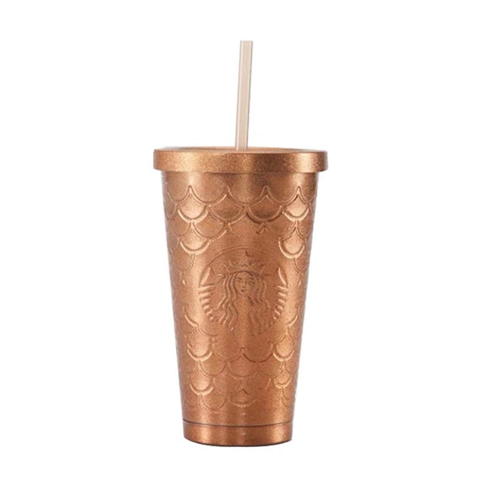 Starbucks China - 50th Anniversary - 5. Rose Gold Fish Scales Stainless Steel Cold Cup 473ml