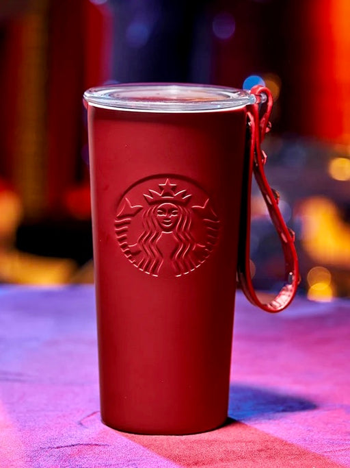 Starbucks China - Christmas 2021 - 88. Christmas Red Stainless Steel ToGo Tumbler with Wristlet 355ml