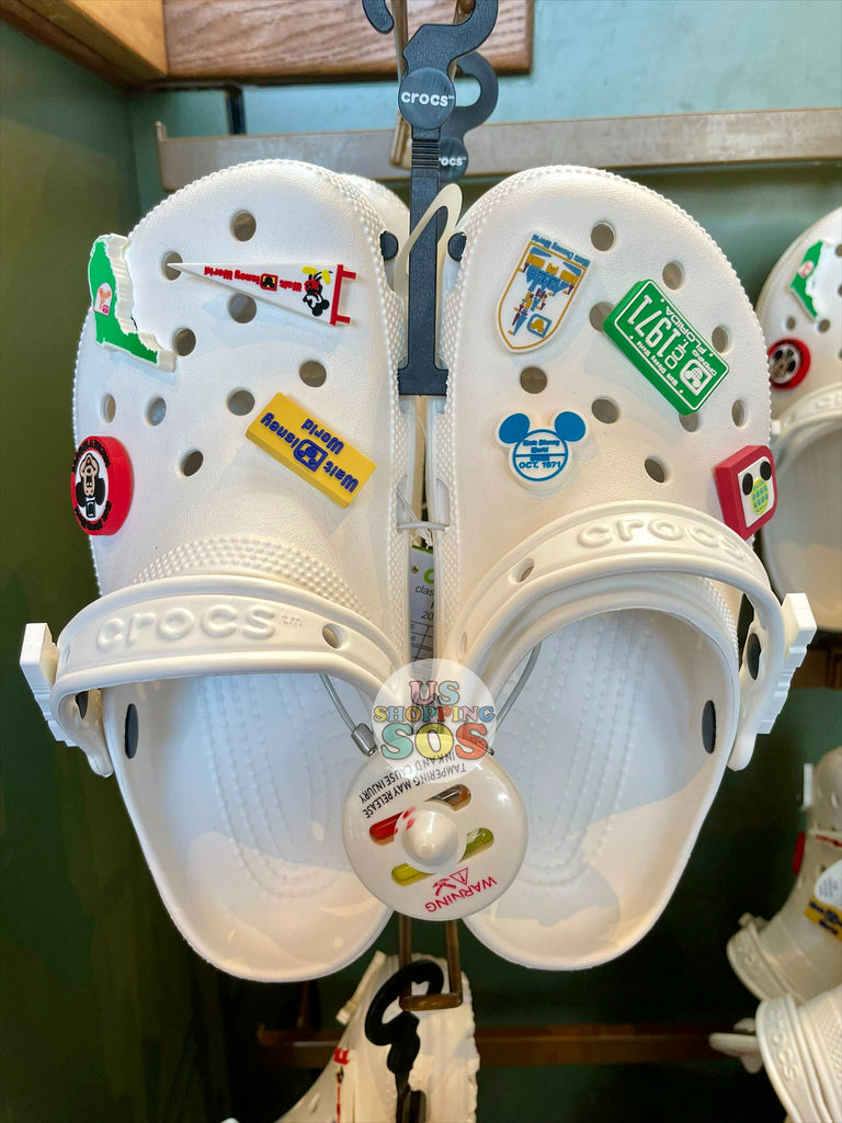 WDW Walt Disney World 50 Vault Crocs Classic White Jibbitz