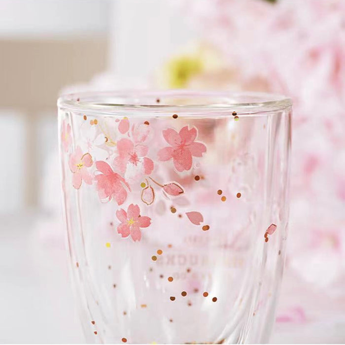Cherry Blossom Sakura Double Walled Glitter Glass Mug 355ml/12oz – Ann Ann  Starbucks