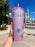 WDW - Starbucks Mickey Walt Disney World Pink Holographic Polka Dots Cold Cup Tumbler