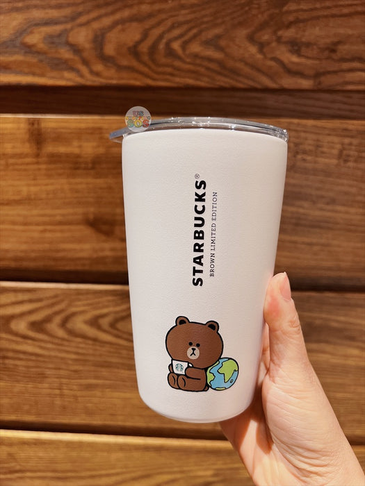 Starbucks Hong Kong - Starbucks® X LINE FRIENDS "Bear Loves the Earth" Earth Day Collection - 12oz Stainless Steel Mug