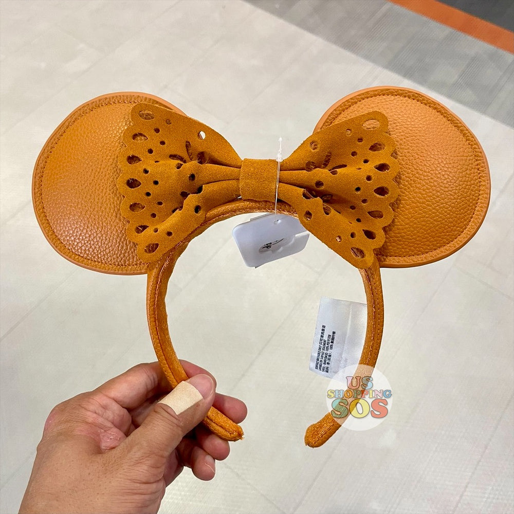 DLR/WDW - Minnie Pumpkin Spice Imitation Leather Ear Headband