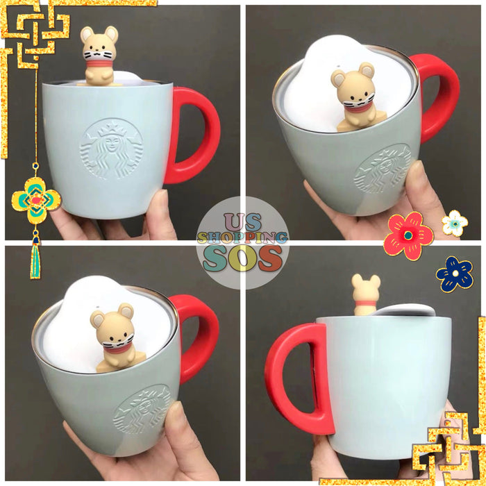 Starbucks China - New Year 2020 Mouse Vacation - 12oz Snow Mouse Stainless Steel Mug with Lid