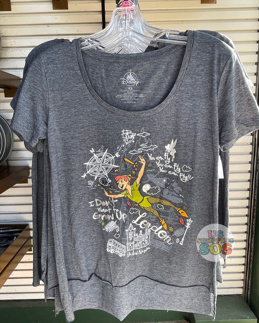 WDW - Epcot World Showcase United Kingdom - Peter Pan “I Don’t Want to Grow Up” Grey T-shirt (Adult)