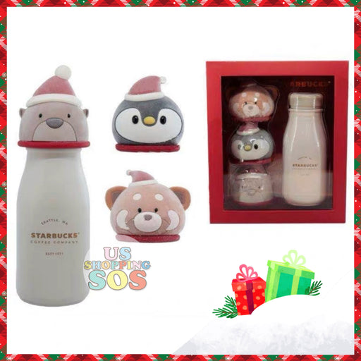 Starbucks China - Christmas Time 2020 (Store 1st Series) - 3 Animal Caps Stainless Steel Bottle Set 237ml