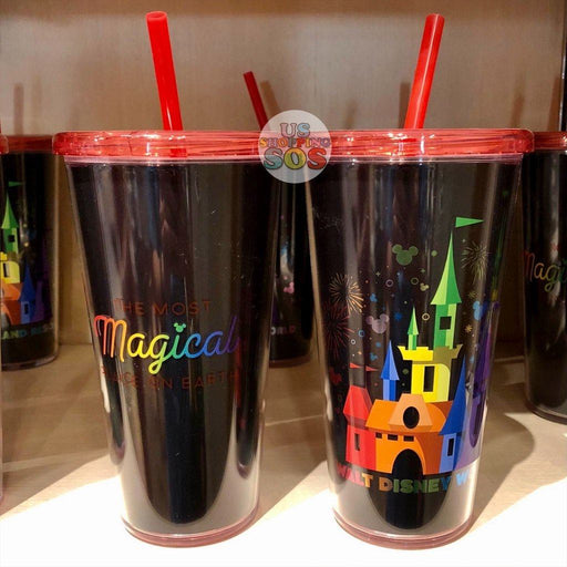 WDW - Plastic Cold Cup Tumbler - Walt Disney World Rainbow Castle