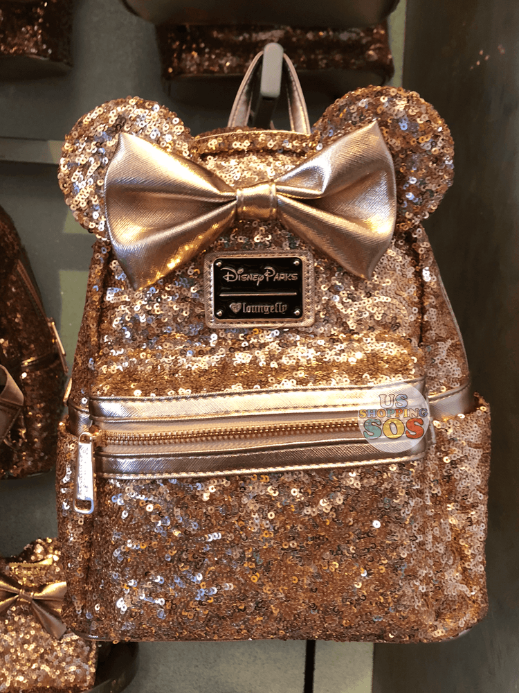 DLR - Loungefly Minnie Rose Gold Sequin Backpack