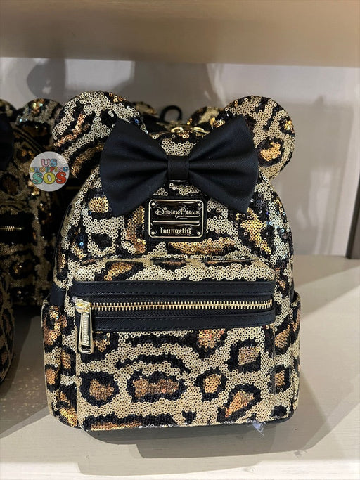 DLR - Loungefly Minnie Leopard Sequin Backpack