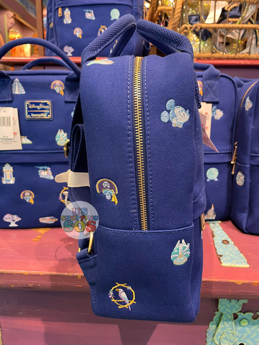 WDW - Walt Disney World 50 - Loungefly Attractions All-Over-Embroidery Backpack