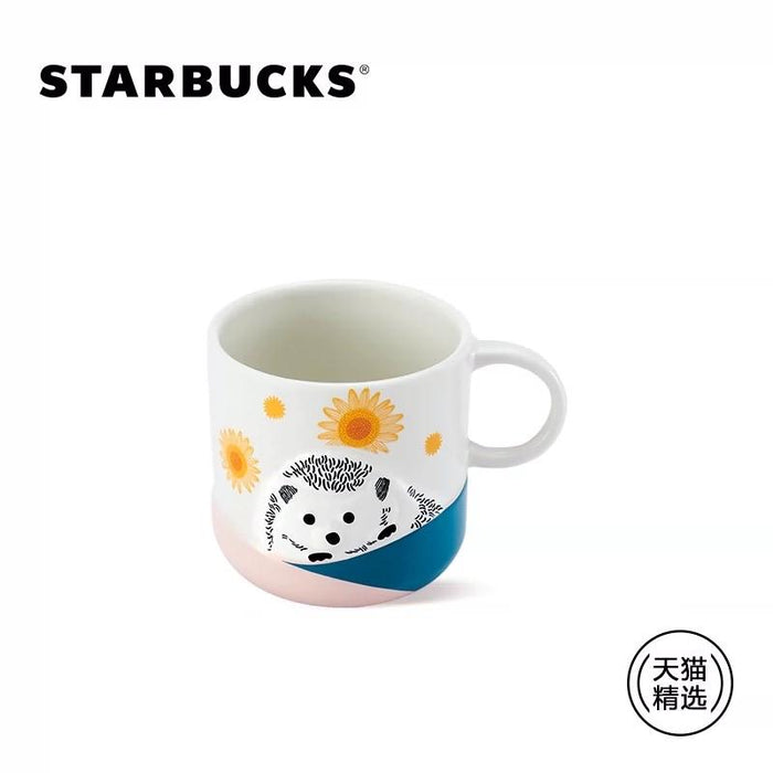 Starbucks China - Happy Hedgehog - 5. Hedgehog Sunflower Ceramic Mug 355ml