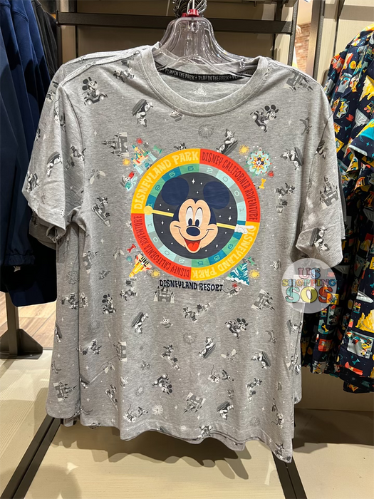 DLR - Play in the Park -  Mickey “Disneyland Resort” Grey All-Over-Print T-Shirt (Adult)
