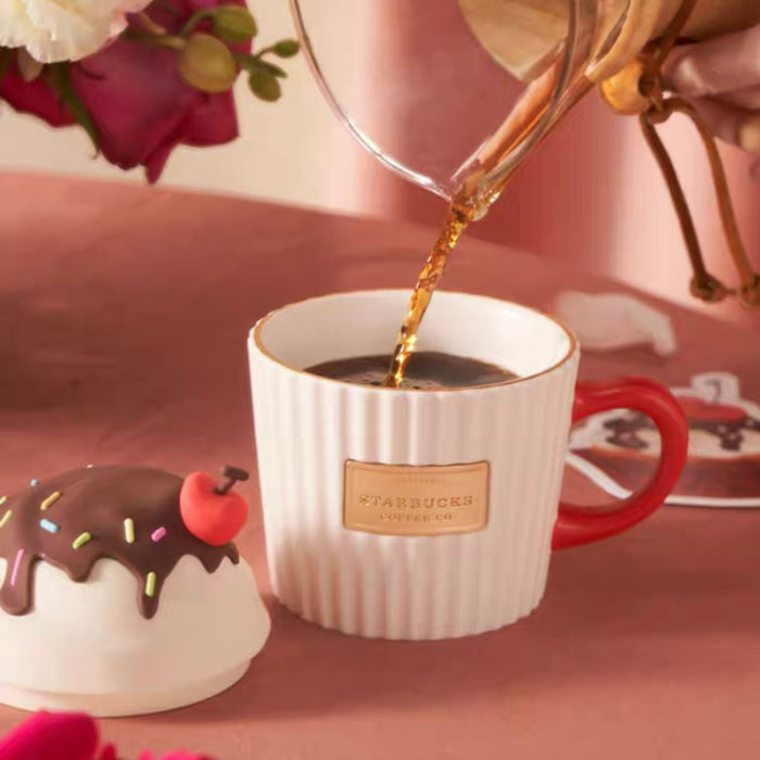 Starbucks China - Sweet Valentines 2023 - 3. Cupcake Ceramic Mug with Lid 330ml