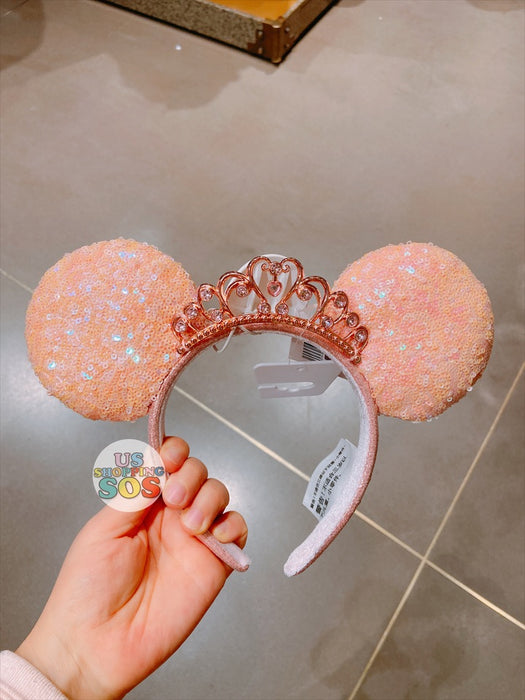 SHDL - Minnie Mouse Tiara Sequin Ear Headband (Color: Coral)