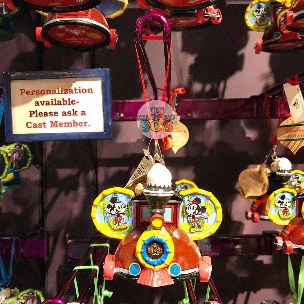 WDW/DLR Ear Hat Hand Printed Ornament Mickey Minnie Runaway