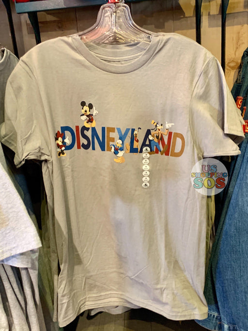 DLR - Graphic T-shirt - Mickey & Friends "Disneyland" (Adult) (Warm Grey)