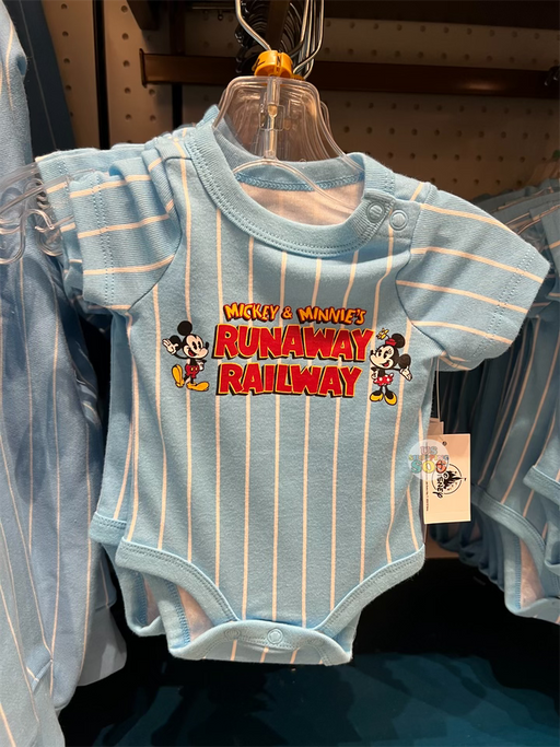 DLR - Mickey & Minnie’s Runaway Railway - Blue Stripe Baby Onesie (Infant & Toddler)