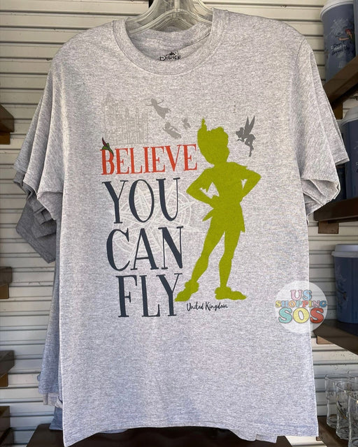 WDW - Epcot World Showcase United Kingdom - Peter Pan “Believe You Can Fly” Grey T-shirt (Adult)