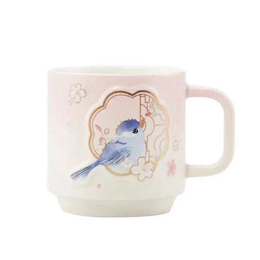 Starbucks China - Cherry Blossom 2022 - 2. Birdy Sakura Viewing Ceramic Mug 435ml